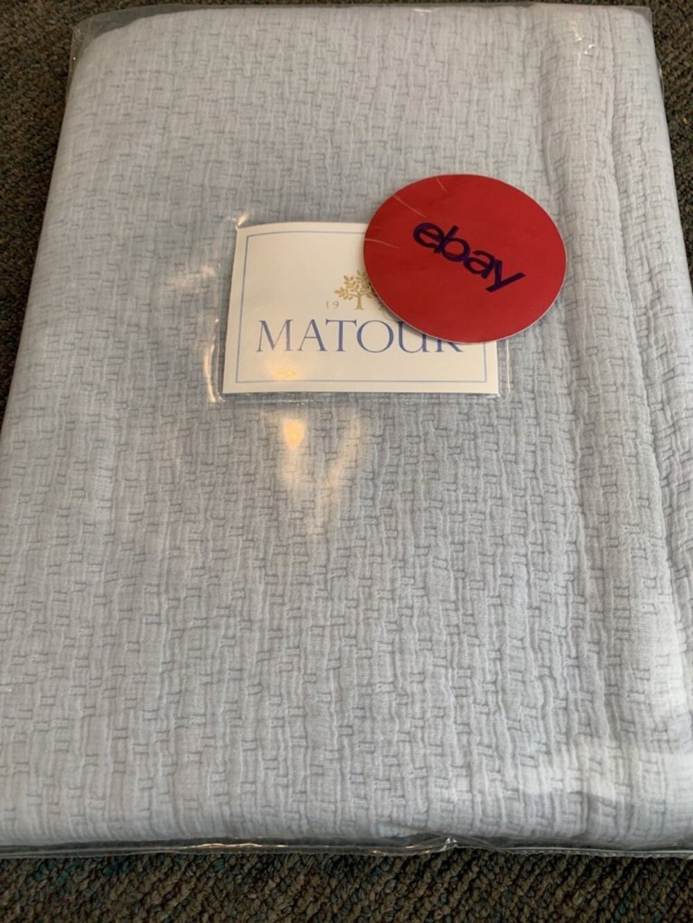 Matouk Costa King Sham 21 x 36, 1" Flange Wedgwood Light Blue #m056